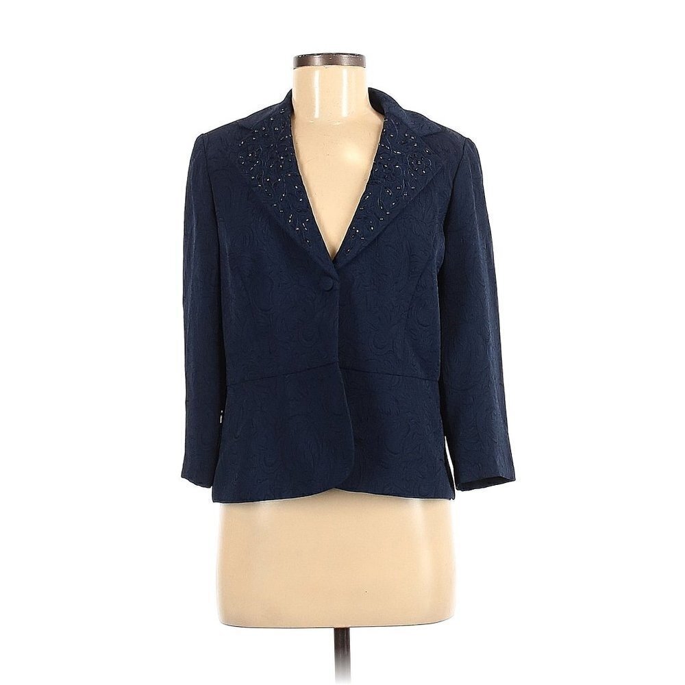 Danny Nicole Embroidery and Embellished Navy Blazer Women Size 8